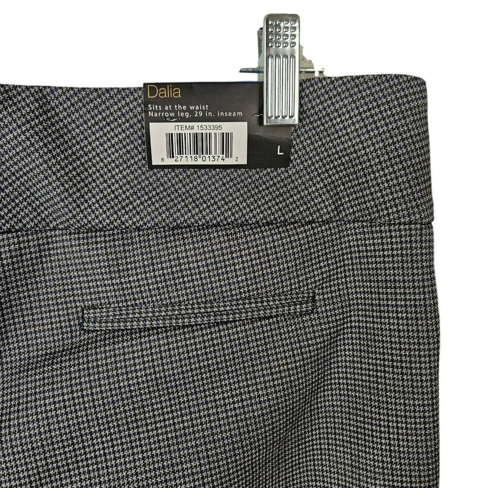 Dalia Gray Black Herringbone Pull On Cropped Pants Size Large New‎ With Tag - Picture 7 of 10
